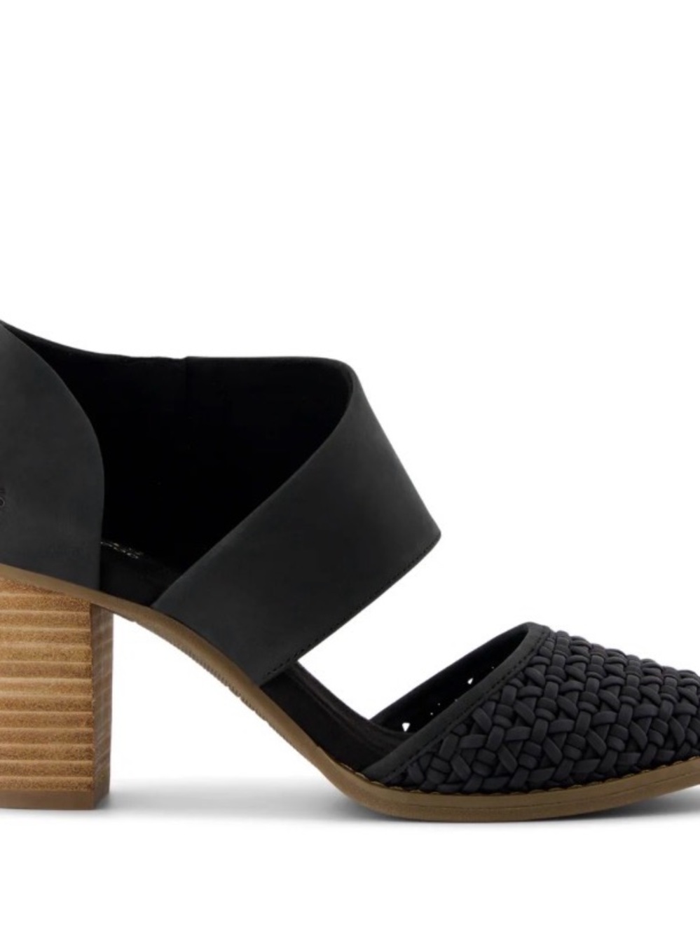 TOMS Black Woven Pointed Milan Nova Heel (worn twice, size 8.5)